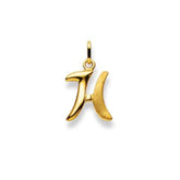 Buchstaben Anhänger Matt & Poliert in 18 Karat Gold - 750 - H